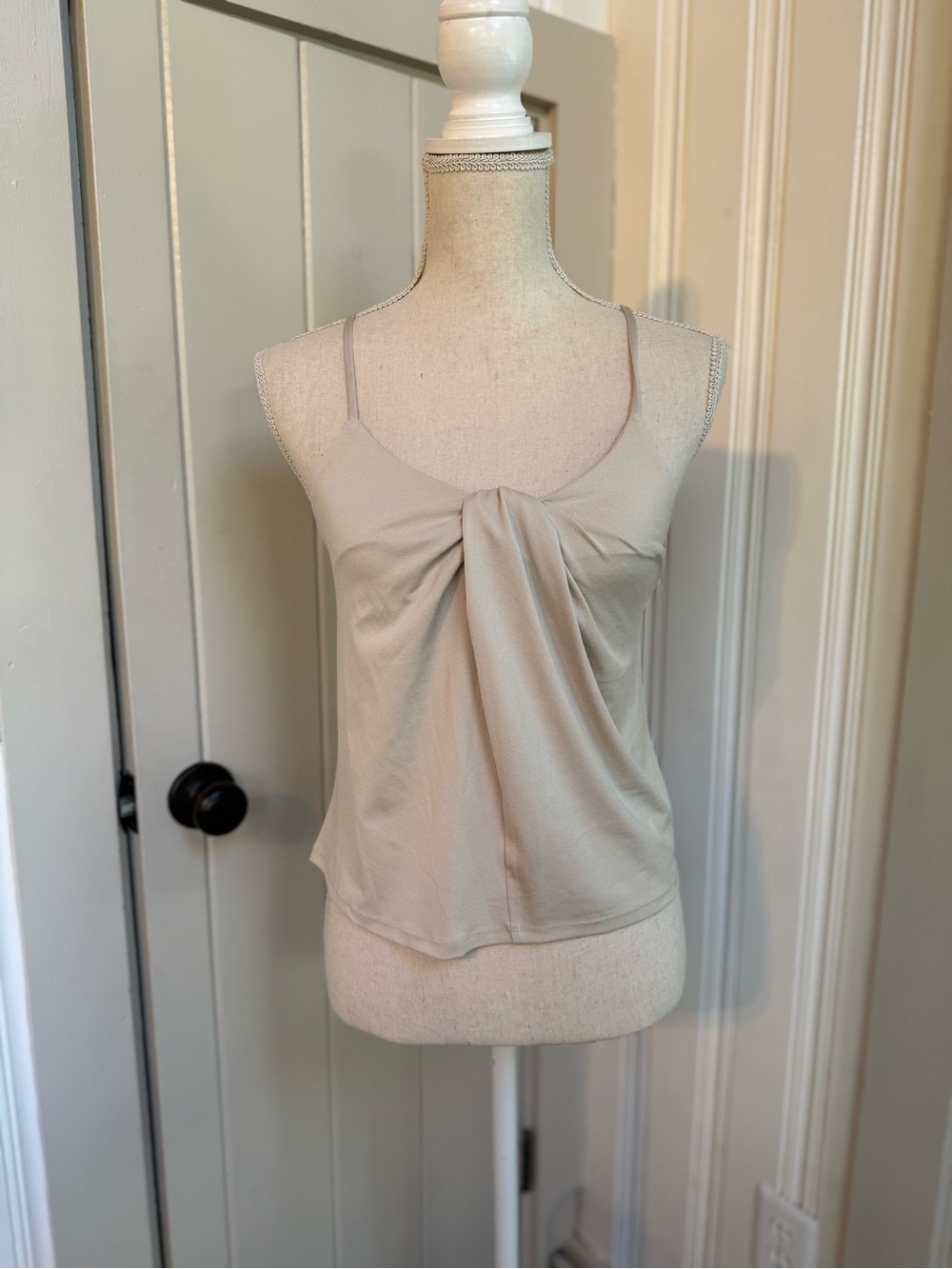 Banana Republic Neutral Twist-Front Camisole in Light Beige